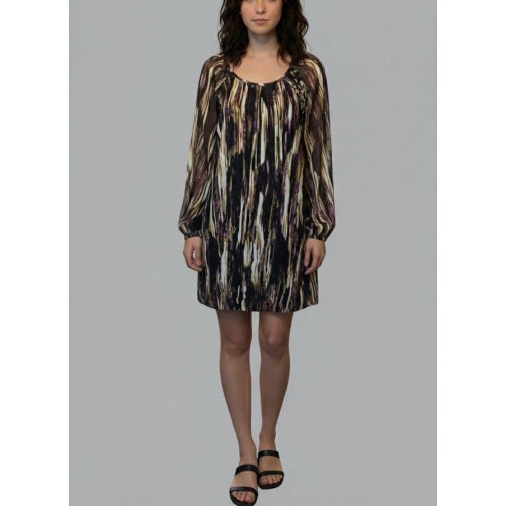 Fire Los Angeles Womens Long Sleeve Print Dress Size L